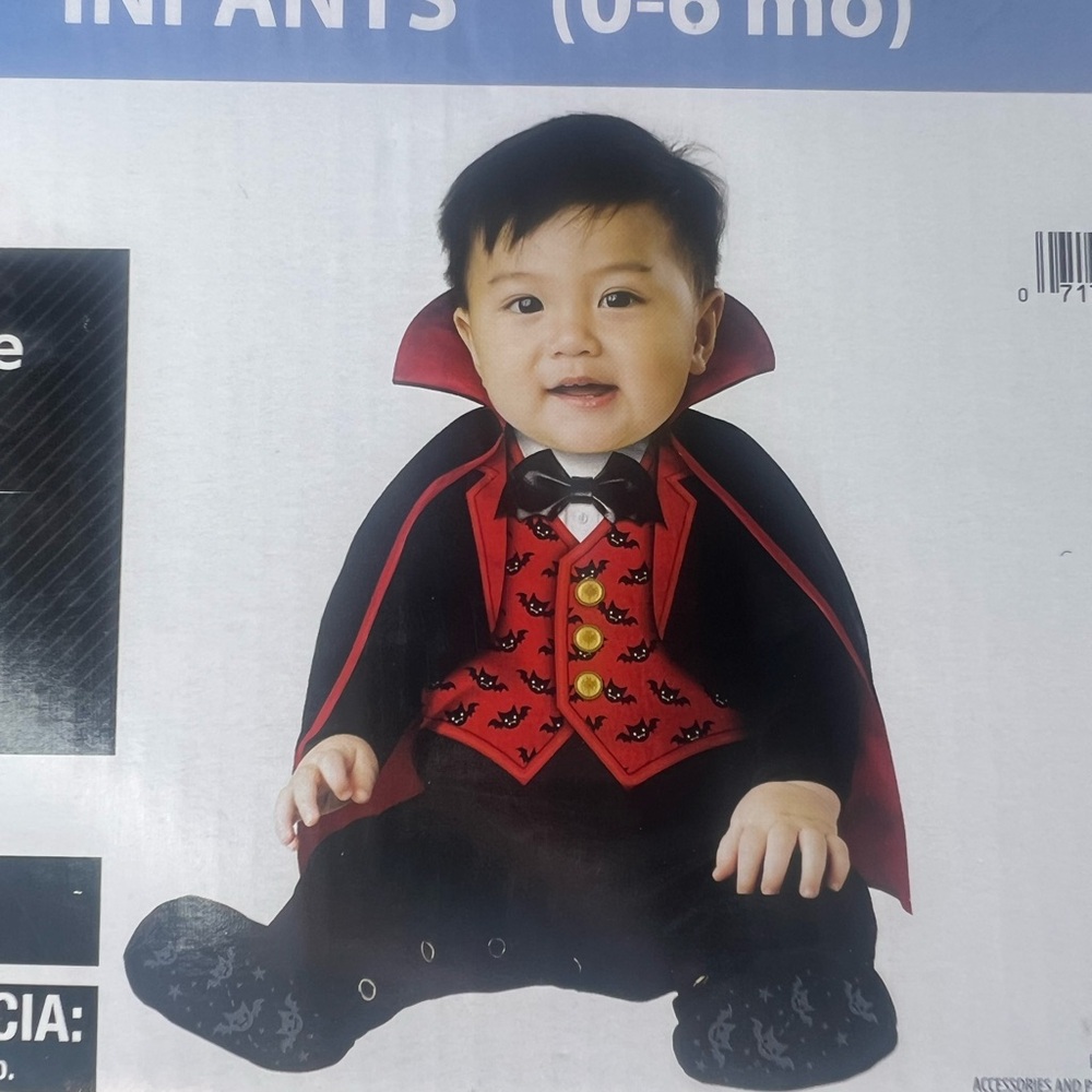 Vampire Baby Costume Infants 0-6 Months Halloween 6-12 Months & 12-18 Months